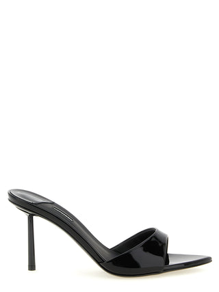 Black Polyethylene Stiletto Heel Sandals