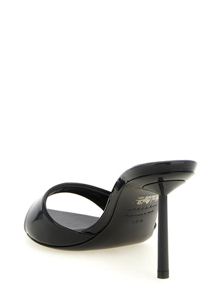 Black Polyethylene Stiletto Heel Sandals