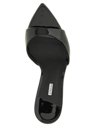 Black Polyethylene Stiletto Heel Sandals