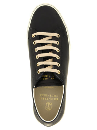 Black Calfskin Low Top Sneakers