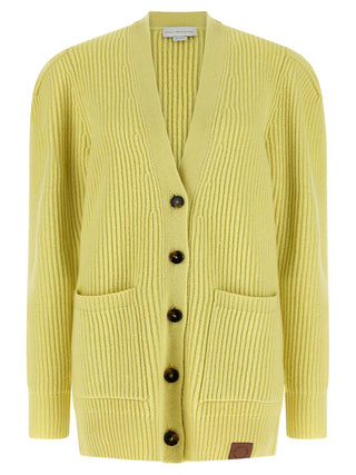 Bicolor Virgin Wool Cardigan