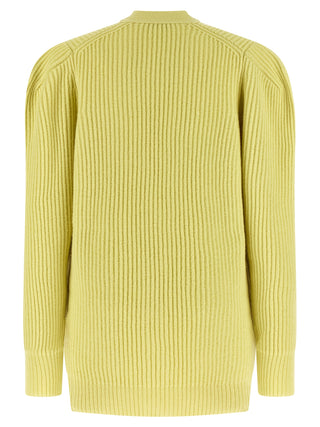 Bicolor Virgin Wool Cardigan