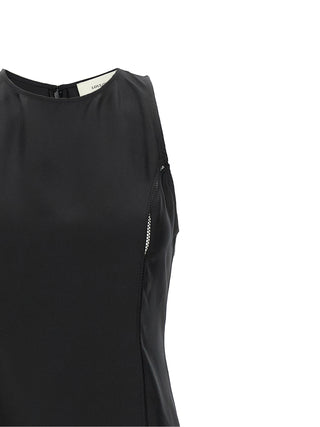 Vestido midi de seda negro