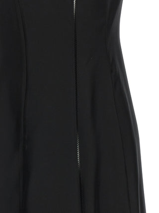 Vestido midi de seda negro