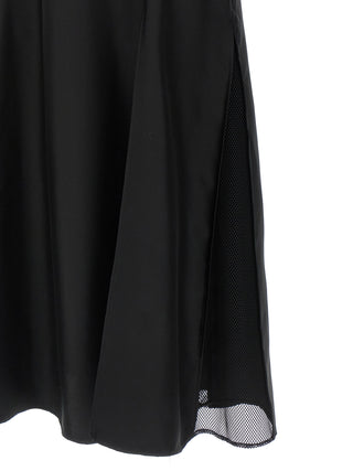 Vestido midi de seda negro