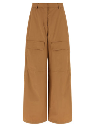 Beige Cotton Cargo Pants