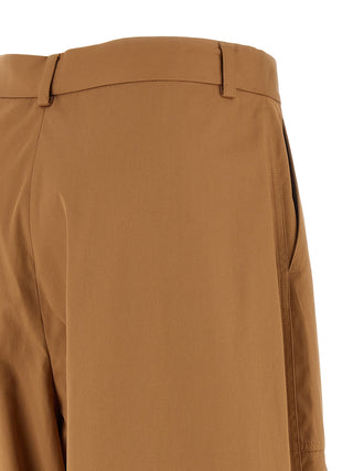 Beige Cotton Cargo Pants