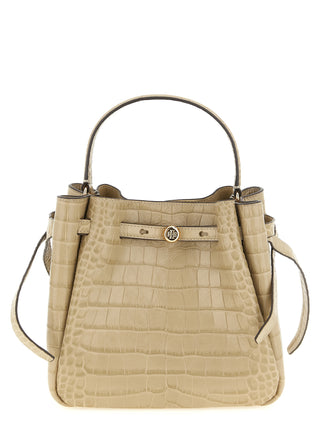 Bolso de hombro de piel de vaca beige