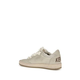 Beige Calf Leather Bos Taurus Low Top Sneakers