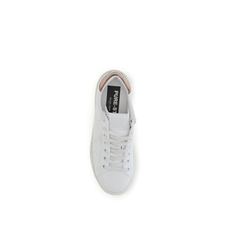 White Calf Leather Bos Taurus Low Top Sneakers