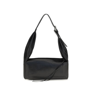 Bolso de hombro de cuero negro