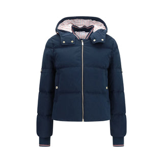 Blue Cotton Full-Length Jacket