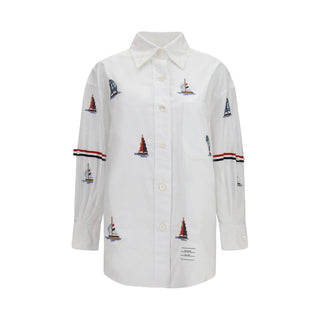 White Cotton Pattern Shirt