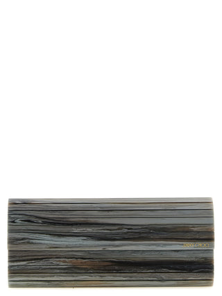 Gray Polyester Clutch Bag