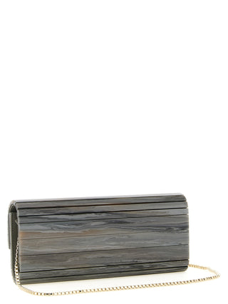 Gray Polyester Clutch Bag