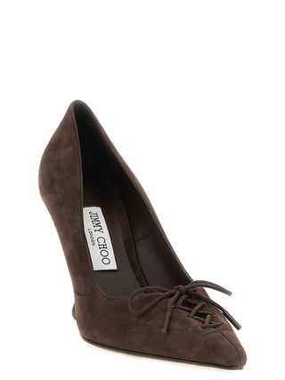 Brown Leather High Heel Pumps