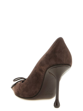 Brown Leather High Heel Pumps