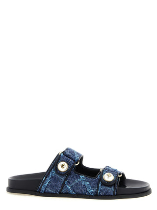 Blue Tencel Slides