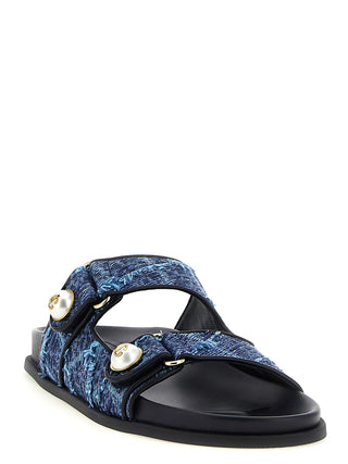 Blue Tencel Slides
