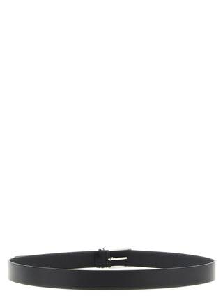 Black Calfskin Thin Belt