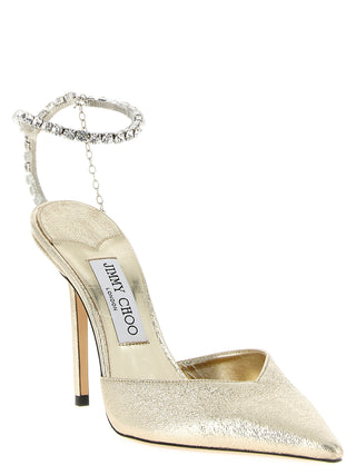 Gold Tencel High Heel Pumps