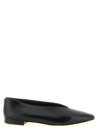 Black Leather Ballet Flats