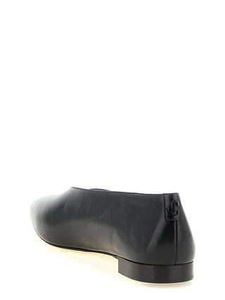 Black Leather Ballet Flats