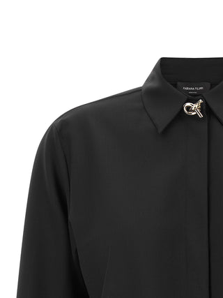 Black Virgin Wool Blouse