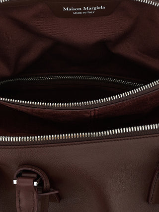 Bolso de hombro de piel de becerro burdeos