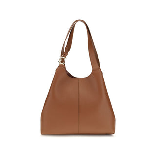 Bolso de hombro de cuero de becerro marrón Bos Taurus  