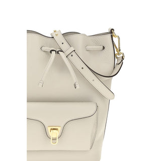 Beige Calf Leather Bos Taurus Backet Bag