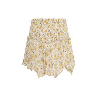 Beige Viscose Mini Skirt
