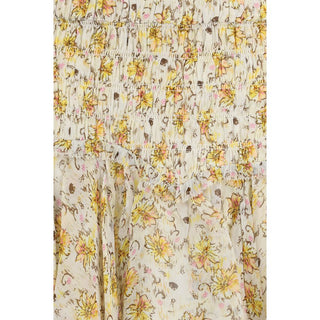 Beige Viscose Mini Skirt