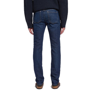 Blue Cotton Straight-Leg Jeans