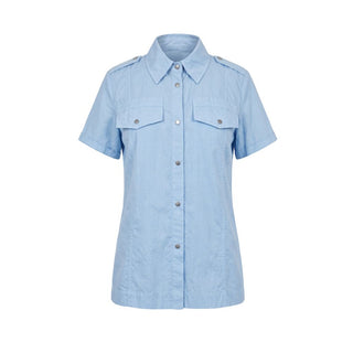 Light Blue Cotton Women Shirt