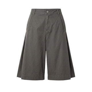 Grey Cotton Women Shorts