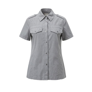 Grey Cotton Women Shirt