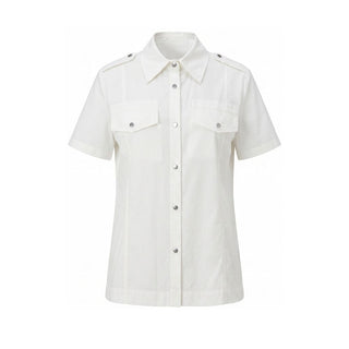 White Cotton Women Shirt