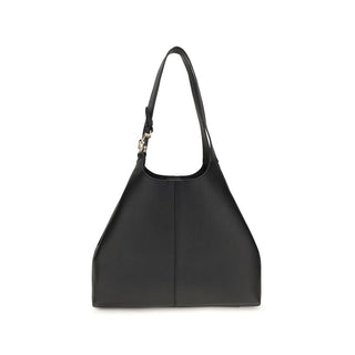 Bolso de hombro Bos Taurus de piel de becerro negra