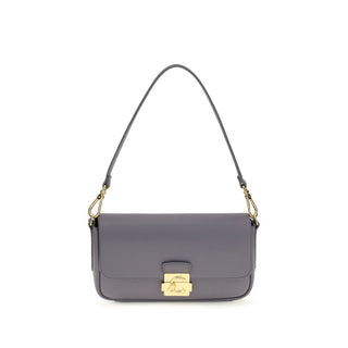 Bolso de hombro de piel de becerro azul Bos Taurus
