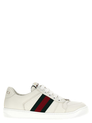 White Lamb Leather Low Top Sneakers