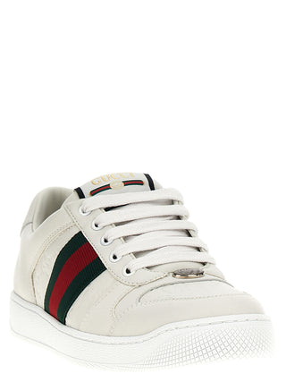 White Lamb Leather Low Top Sneakers
