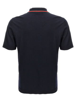 Blue Wool Polo Shirt