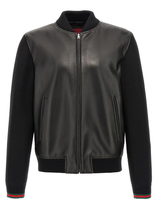 Chaqueta de cuero de cordero negra