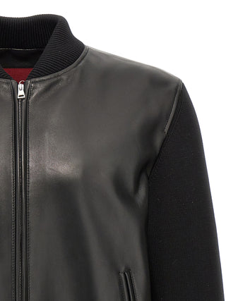 Chaqueta de cuero de cordero negra