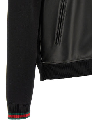 Chaqueta de cuero de cordero negra
