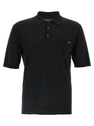 Black Wool Polo Shirt