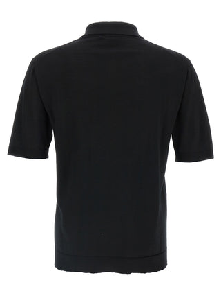Black Wool Polo Shirt