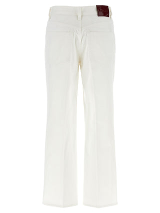 White Cotton Cropped Jeans