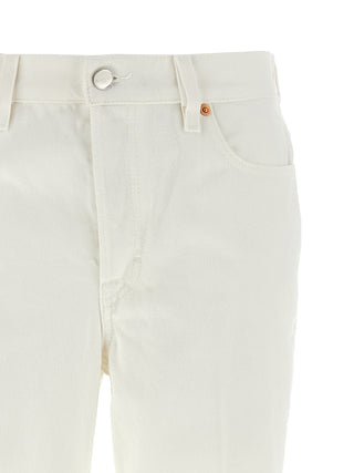 White Cotton Cropped Jeans